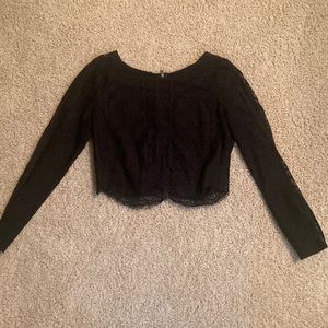 Hollister lace black crop top